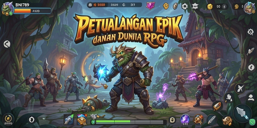 Tampilan gameplay menakjubkan dari BNI789 dalam dunia RPG.