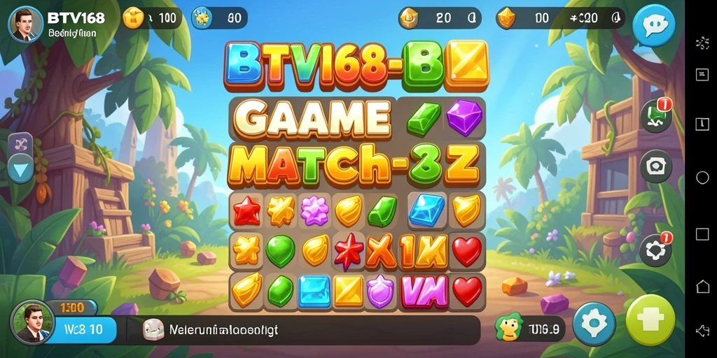 Gameplay BTV168 yang menarik dengan elemen Match-3 yang menantang.