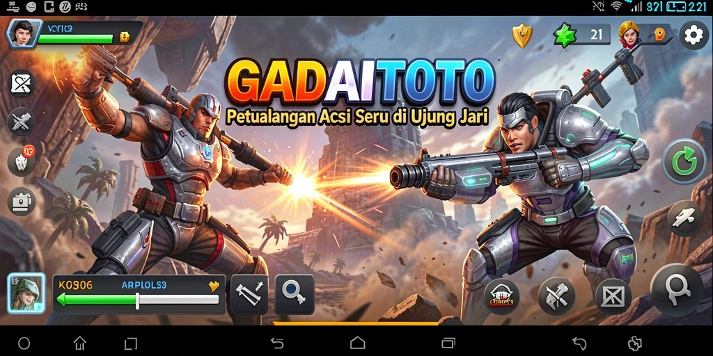 Tampilan gameplay mendebarkan GADAITOTO saat pertempuran berlangsung.