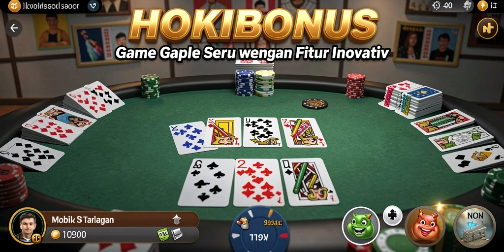 Tampilan gameplay seru Gaple di HOKIBONUS.