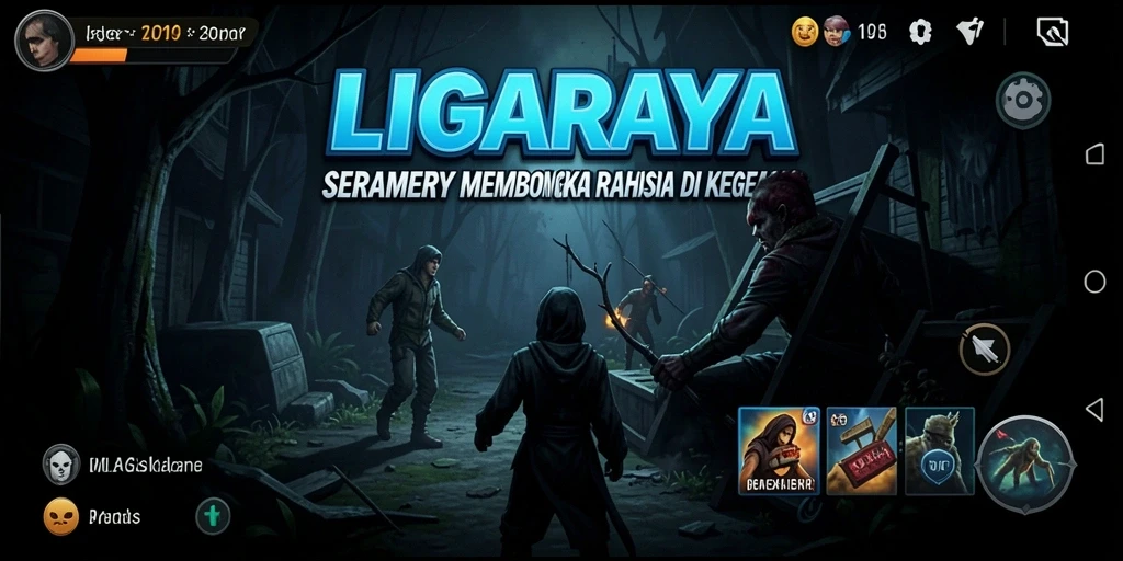 Tangkapan layar menampilkan suasana menyeramkan dalam LIGARAYA.