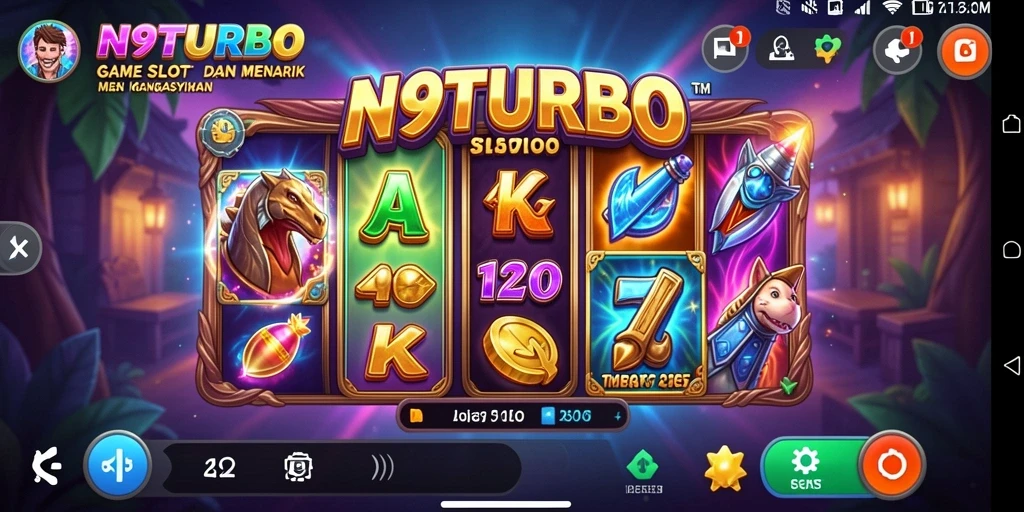 Tampilkan gameplay N9TURBO yang penuh warna dan menegangkan.