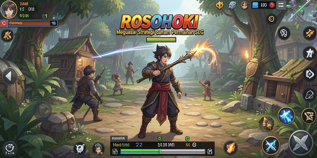 Tampilan gameplay menarik dari ROSOHOKI dengan elemen pertempuran strategi.