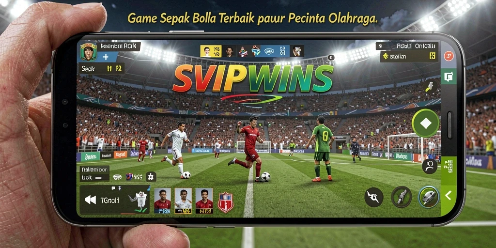 Tampilan gameplay seru di SVIPWINS dengan aksi sepak bola yang intens.