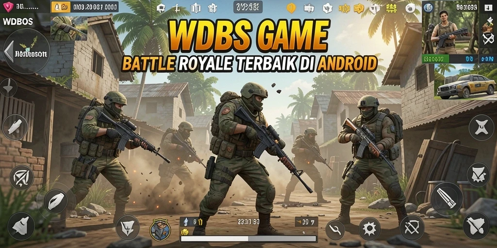 Screenshot WDBOS menampilkan aksi seru dalam permainan Battle Royale.